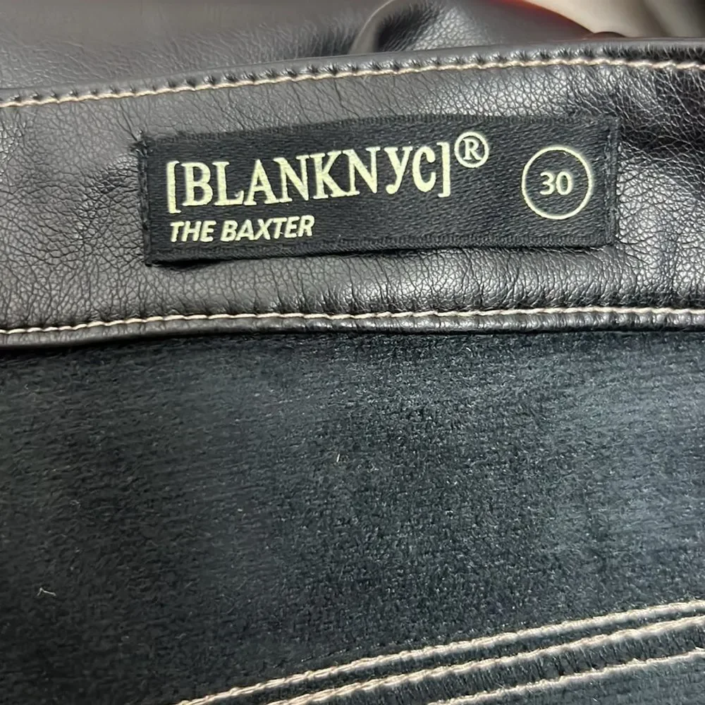 BLANKNYC Vegan Leather Black (City Bound) Carpenter Pants size 30 NWT